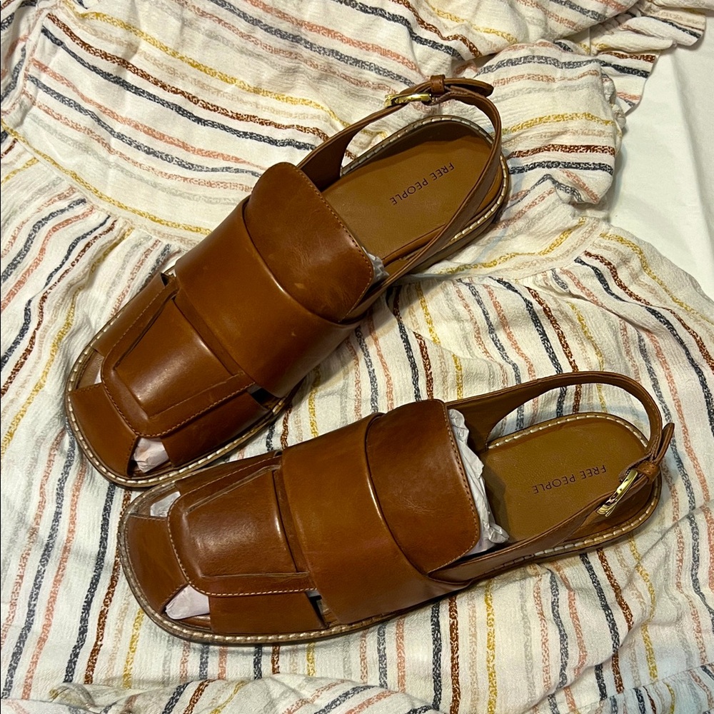 Free People Libby Slingback Leather Sandals